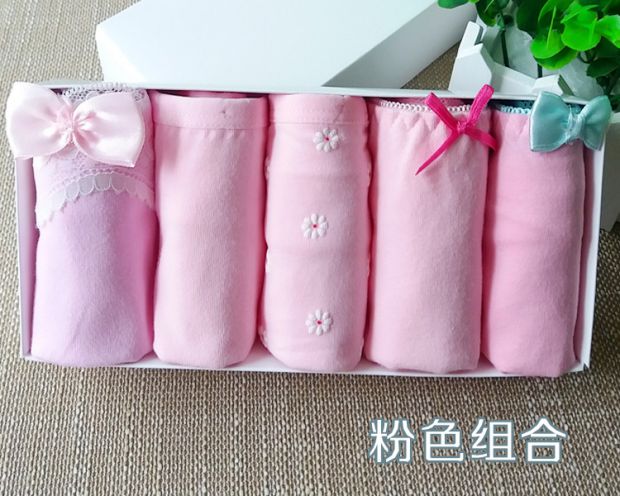 Cotton nguyên chất đồ lót màu trắng rắn màu sáng màu của phụ nữ bông tam giác đồ lót thấp eo trắng hộp quà tặng phụ nữ quần xì áo vú