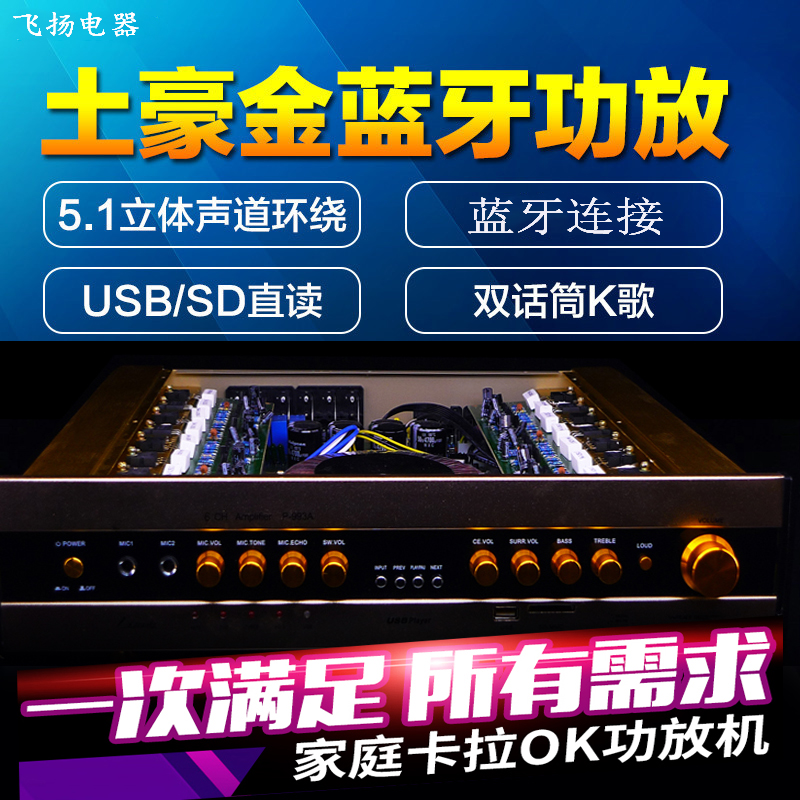 5 1 vocal tract with surround professional high power karaoke power amplifier home K song KTV Conference Card Package utility-gate machine-Taobao