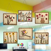 Kindergarten Huanchuang charm material package Handmade classroom corridor hanging wood color pastoral style Forest department air decoration