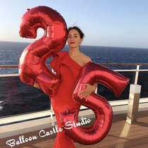 40 inch aluminum Film Digital Queen birthday party romantic room balloon ins Net red decoration arrangement red
