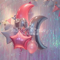 Special Price Moon Aluminum Film Girl Hearts Balloon Photo Props Floating Air Balloon Beam Black Gold