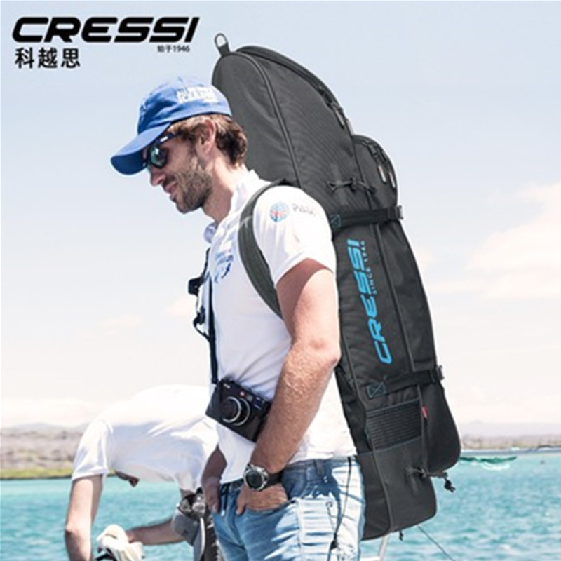 Italian CRESSI Piovra Free Dive Long Flipper Bag Frog Shoe Bag Equipment Bag Large Capacity Dry and Wet Separation