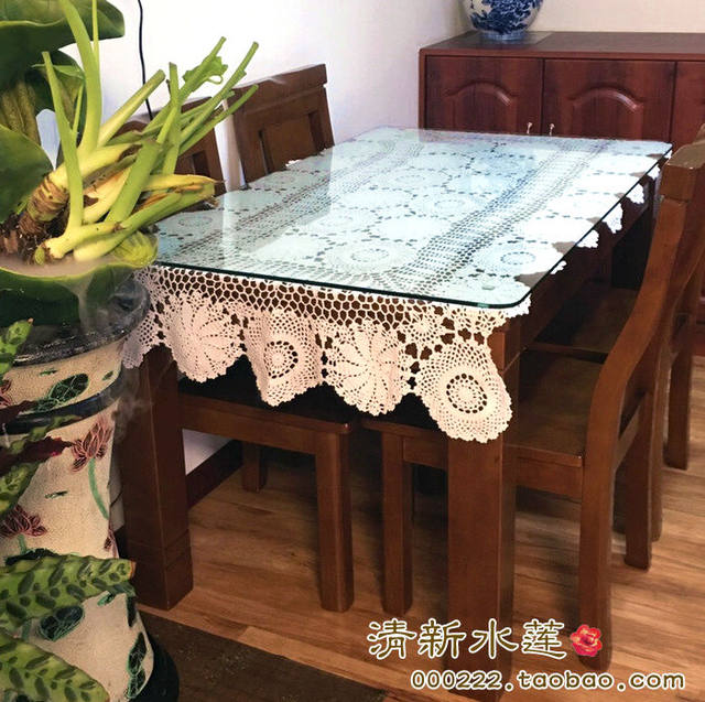 Lace Hollow Retro European Coffee Table Cloth Handmade Crocheted Tablecloth Fabric Piano Cabinet Decorative Cover Sofa Cover