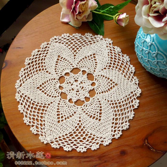 hoa loa kèn nước ngọt làm bằng tay crochet hoa móc ren bông đan Mỹ quê nông thôn bàn tròn tấm mat - Khăn trải bàn khăn trải bàn màu trắng