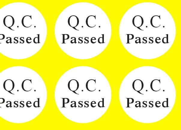 QC PASSED advanced self-adhesive stickers white round 16mm diameter and barcode fragile stickers