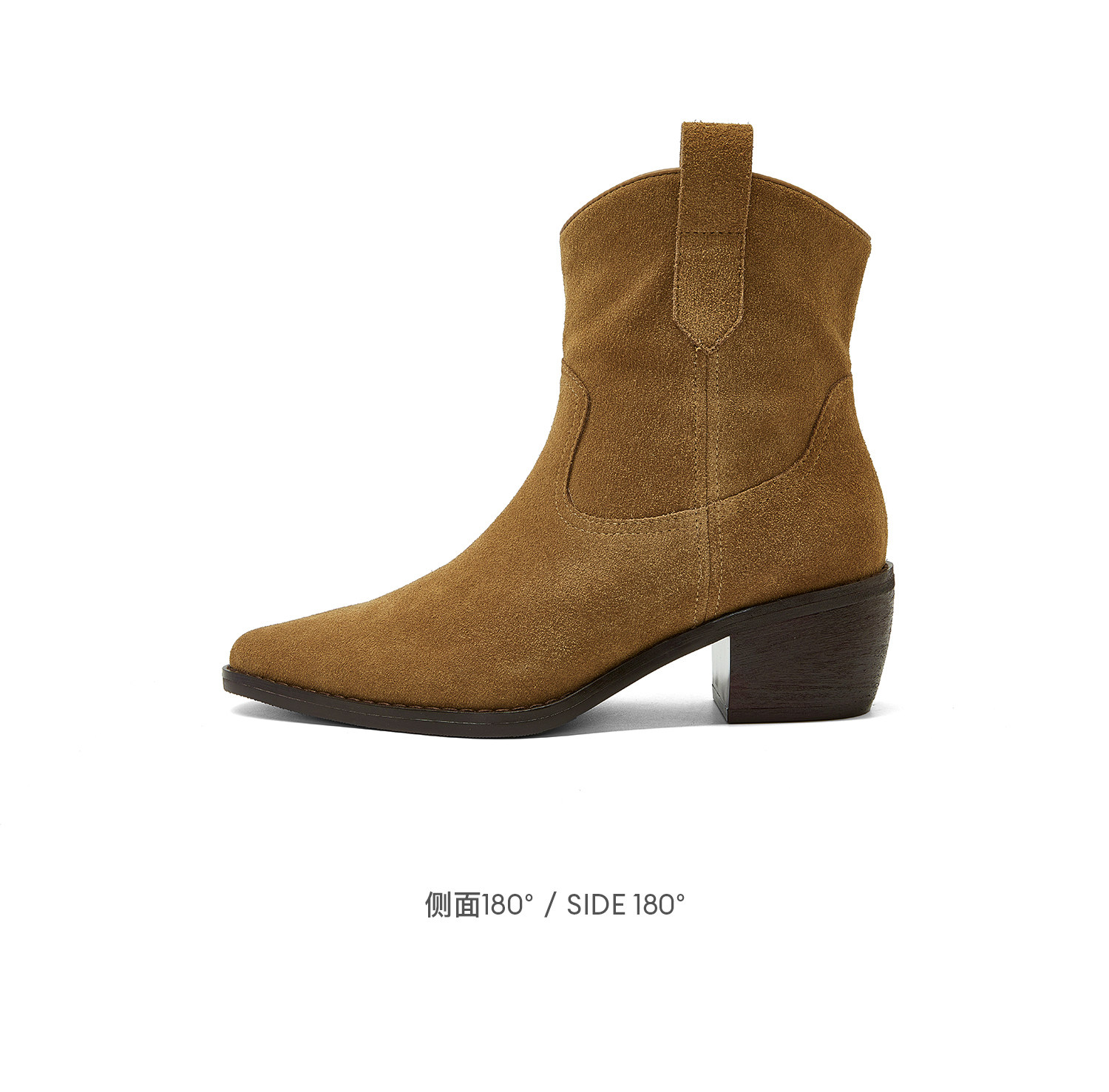 Западные Boots 康莉尖头西部牛仔靴女2025年冬季新款爆款美拉德棕色靴子粗跟短靴 Comely