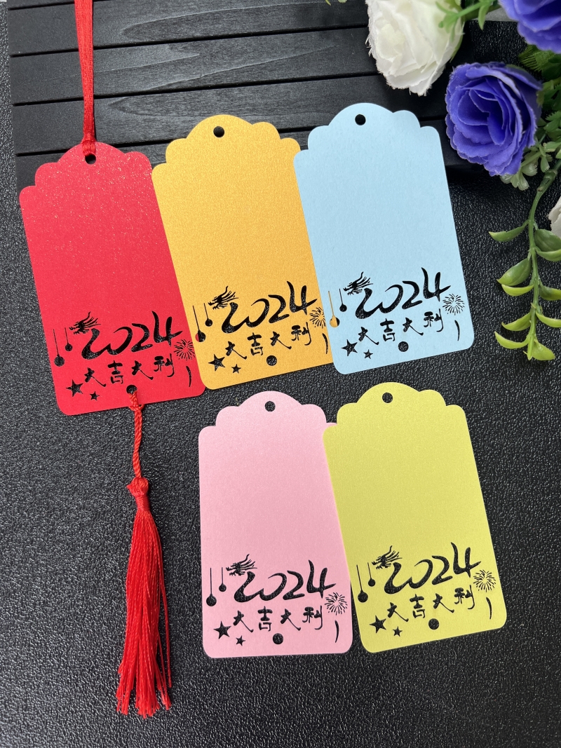 2024 dragon year Spring Festival events Colour decoration hanging card New Year's Day New Year's Day wishes message greeting cards wish wish cards-Taobao