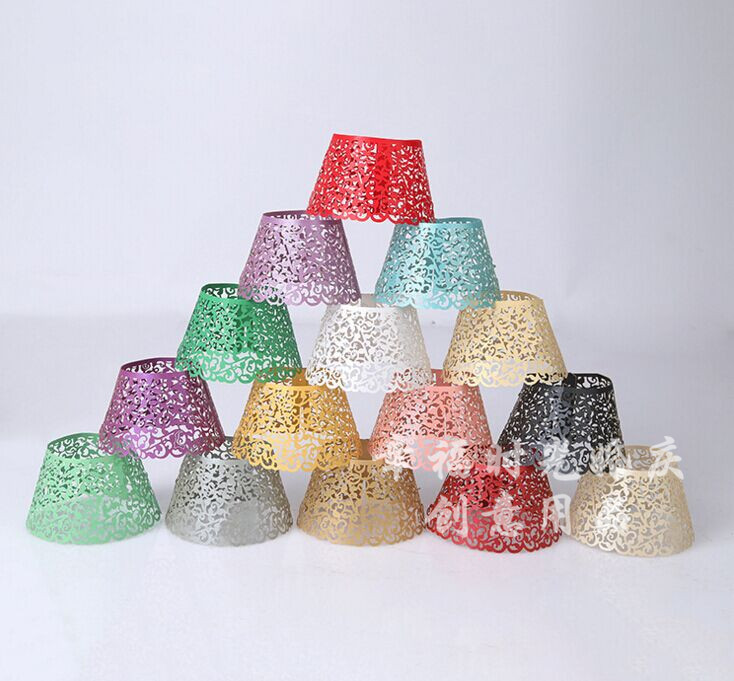 50 pieces of new fine baking packaging cupcake wedding hollowed-out flower midsize paper cup walled decoration paper-Taobao