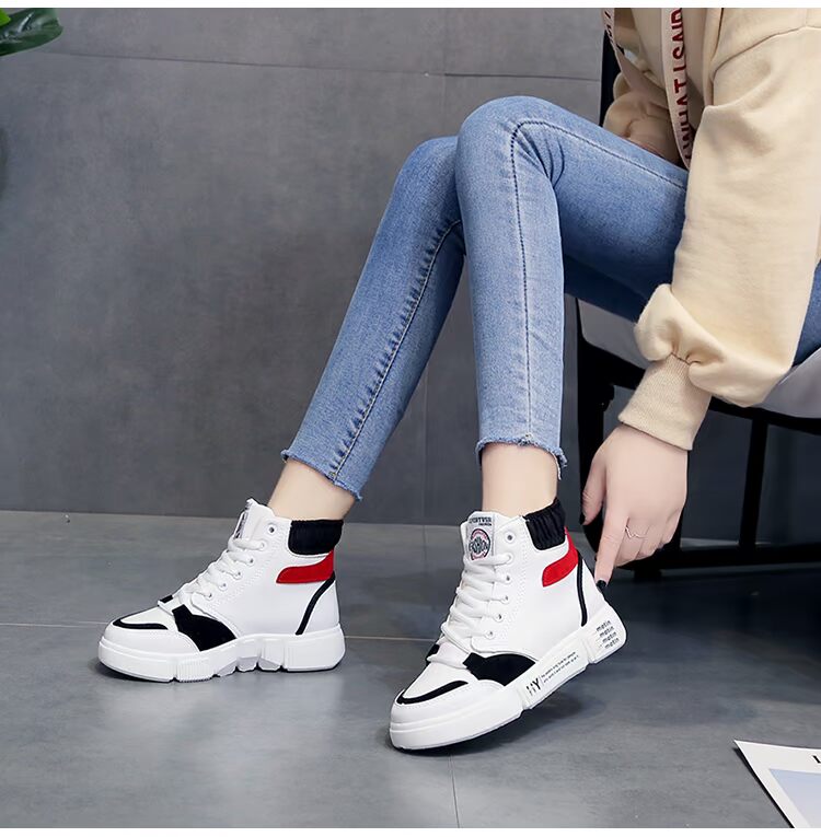 Giày nữ mùa thu 2018 mới thể thao giày cotton thông thường mùa đông cộng với giày nhung cao Phiên bản Hàn Quốc của học sinh đỏ hoang dã giày thể thao nữ giá rẻ