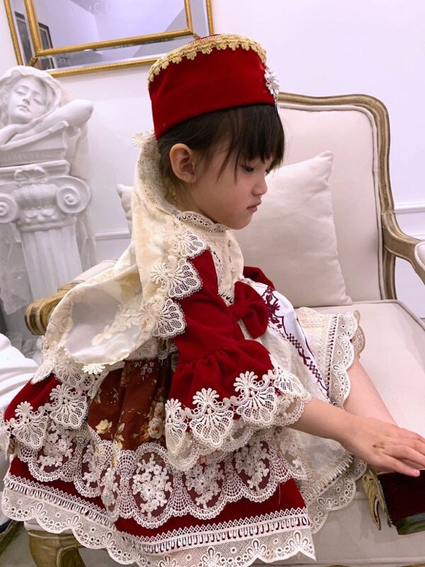 Meat Ball Family Turkish Princess Dress Performing Piano Concert Birthday Flower Child Party Host