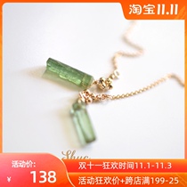 Three-in-one grass tourmaline column ear wire 2021 New Tide earrings female long temperament tassel personality Net red ear ornaments