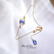 Blue Sky series three-in-one grass blue crystal 14K gold Gold Gold Gold package Europe and America simple geometric niche ins bracelet 2021 New