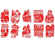 Send 2 pieces of hollow paper-cut window grilles folk customs ten weird paper-cuts in northern Shaanxi and eight weird rice paper-cut products in Shaanxi