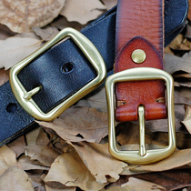 Handmade belt Mens leather needle buckle cowhide youth student head layer cowhide pants belt Womens belt middle-aged casual fashion