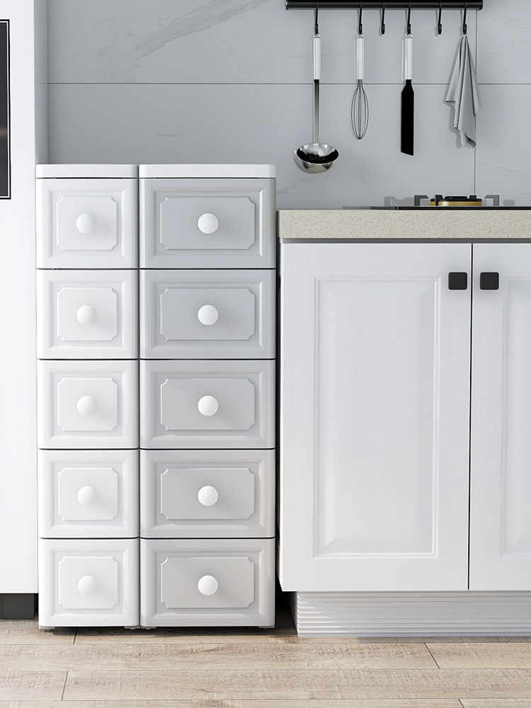 18 25 30 38cm drawer type European-style crevice storage cabinet kitchen gap shelf bathroom locker