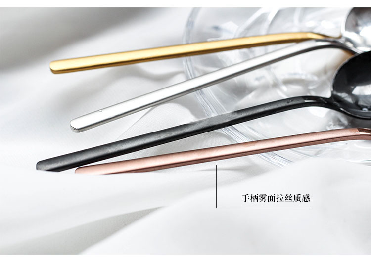 Phong cách Bắc Âu sáng tạo thép không gỉ tráng miệng thìa vàng hồng cà phê thìa tráng miệng thìa khuấy thìa tròn đầu nhỏ muỗng - Cà phê phin pha cafe inox