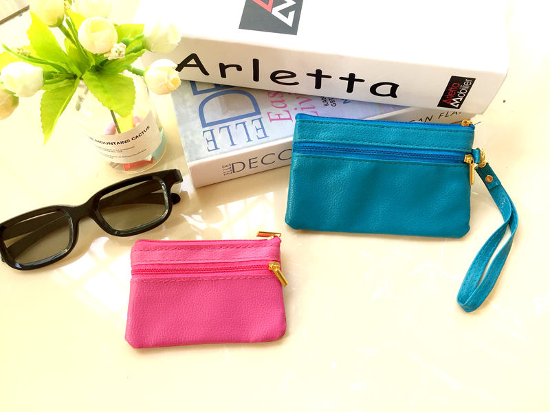 Coin purse Ultra-thin small hand Double mini small wallet Hand card bag Key bag Men's and women's pocket small handbag