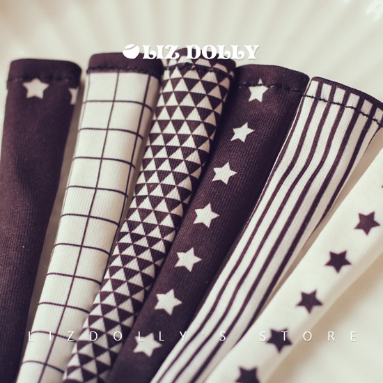 (Classic black and white thigh socks) Xiaobu blythe Azone mmk JerryB licca Kerr