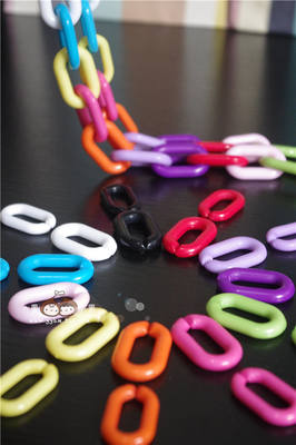 DIY new style other accessories: 3119 acrylic plastic solid color U-shaped open ring, can be combined with chain