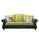 Mỹ làng thủ lĩnh da vải ghế sofa phong cách retro màu xanh Địa Trung Hải bộ ba kết hợp đồ nội thất phòng khách - Ghế sô pha