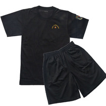 Quick dry black T-shirt shorts sports vest shorts suit