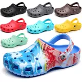 Летние нескользящие тапочки в стиле Crocs, пляжная обувь, повседневная обувь, дышащие мюли, мужские тапочки, униформа медсестры, обувь для медсестер, лето 2025 года, для влюбленных, закрытый носок