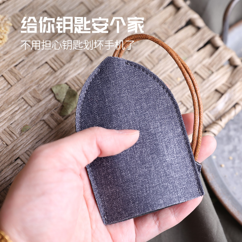 Túi xách nam denim thời trang sáng tạo Nhật Bản và Hàn Quốc siêu mỏng đơn giản móc khóa hộ gia đình - Trường hợp chính ví móc chìa khóa nữ