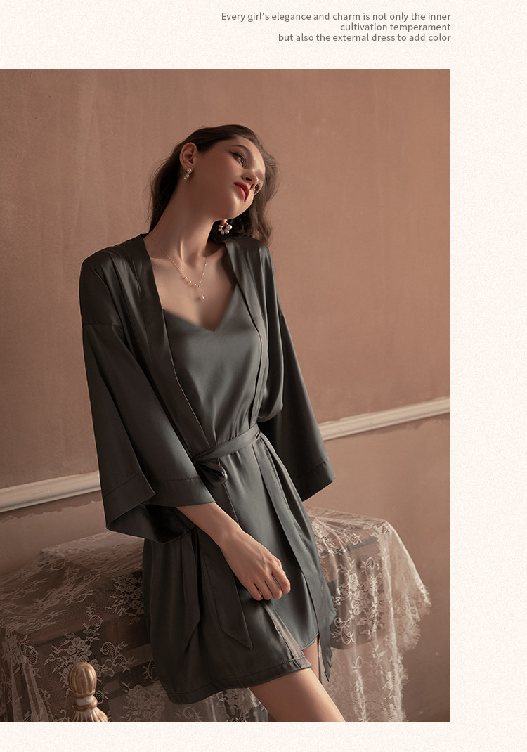 今夕何夕性感睡衣女两件套春秋季吊带睡裙2022年新款真丝套装纯欲详情15