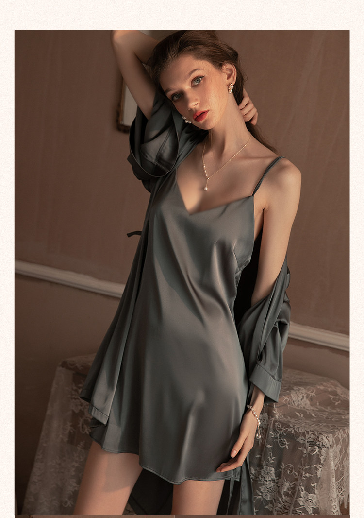 今夕何夕性感睡衣女两件套春秋季吊带睡裙2022年新款真丝套装纯欲详情16