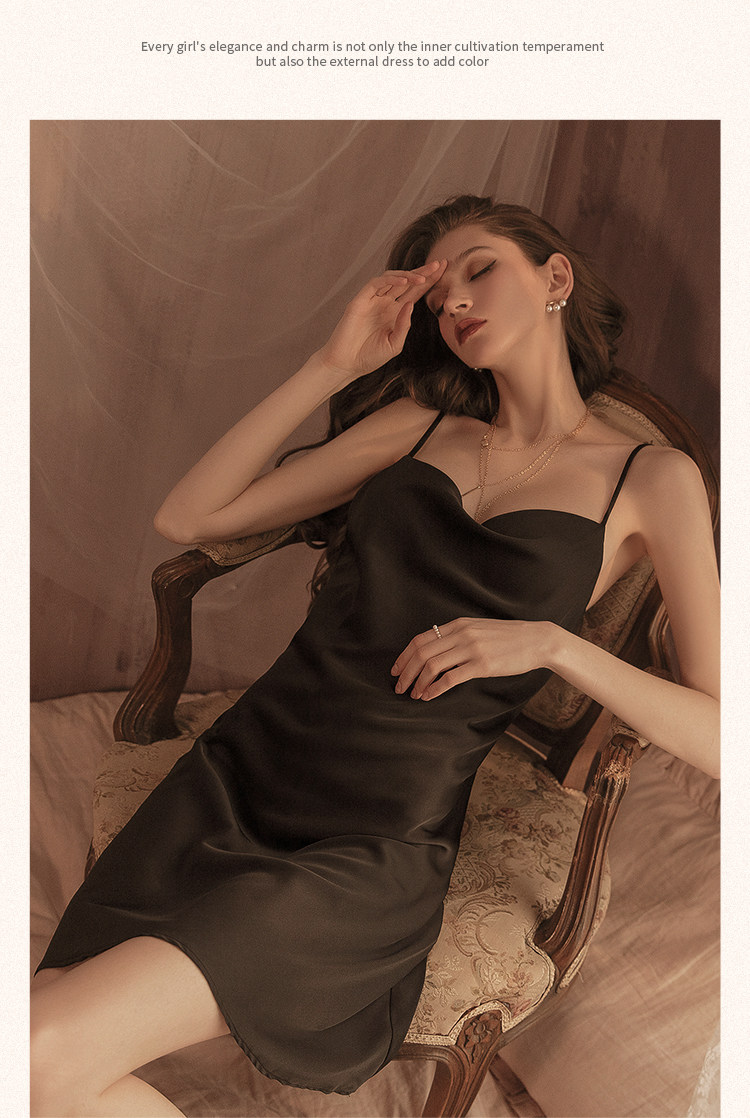 今夕何夕性感睡衣女两件套春秋季吊带睡裙2022年新款真丝套装纯欲详情56