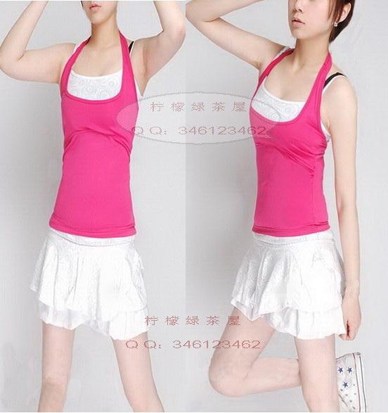 Váy thể thao nữ mới cổ vũ hiệu suất váy giả vest hai mảnh với váy ngắn Váy thể thao nữ màu đỏ - Trang phục thể thao quần adidas nữ