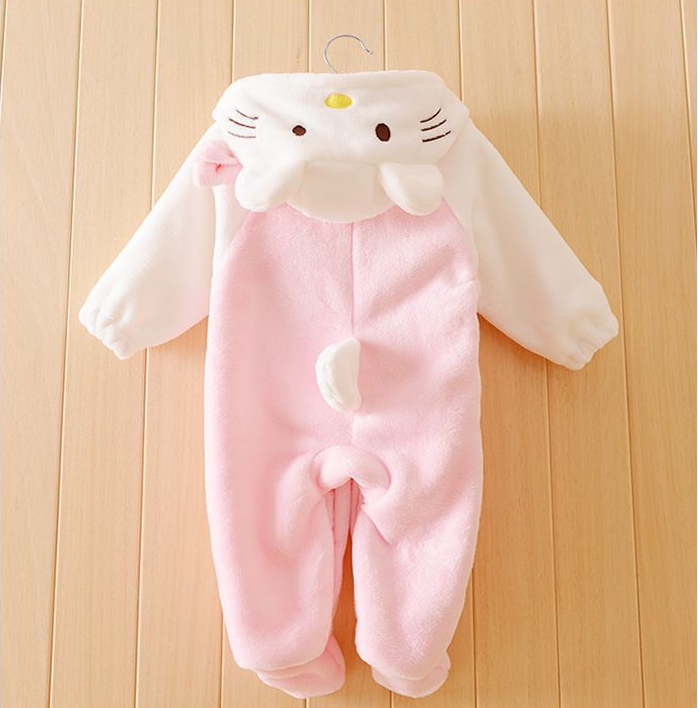 Baby Even body clothes autumn and winter flange suede pyjamas 0-3-6-9 months for male and female baby styling clothes for the full moon
