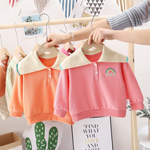 Girls clothing pure cotton foreign air large turning pure cotton 2020 autumn clothes 123456-year-old girl baby doll blouse blouse