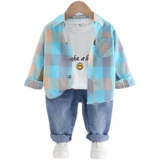 Детская хлопковая осенняя рубашка для мальчиков, 1-10 лет