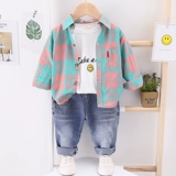 Хлопковая детская осенняя рубашка для мальчиков, в западном стиле