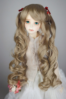 taobao agent 1/3, 1/4bjd wigs of linsea color cute princess large volume/high temperature silk/band scalp/double braid/double ponytail