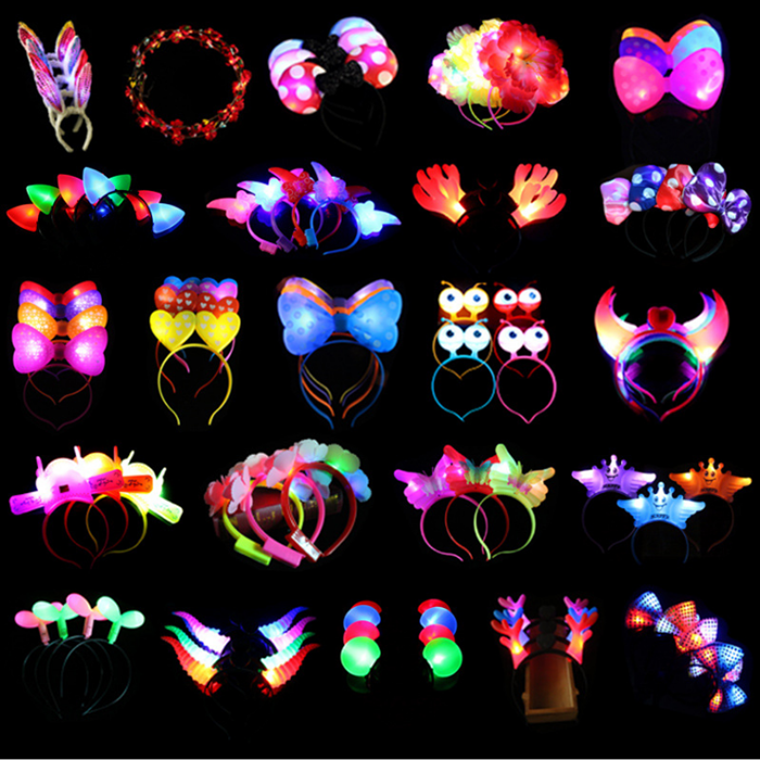 Halloween Hair Stirrup Glowing Deer Corner Lamp Flash Crown Hair Band Horn Hair Clip Butterfly Knot Hair Clip Luminous Head Decoration