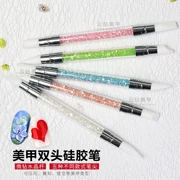 Nail Art khắc Pen khắc Pen Hollow Pen Silicone Head Pen Công cụ làm móng Bút khắc Keo đặc biệt Bút 5 Gói