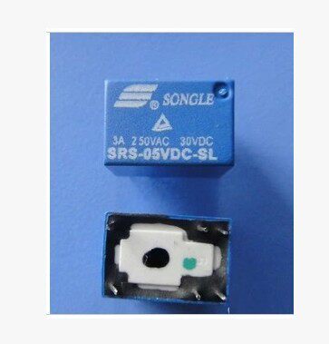 蓝色 4100 SRS-05VDC-SL 松乐 3A 250VAC 信号继电器 5V 6脚