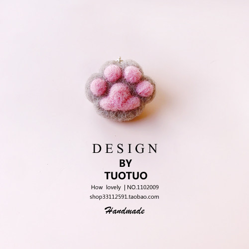 Cute Kitty Paw Dust Plug Dog Paw Cell Phone Headphones Plugs iPhone 13 Wool Felt Finished for Apple