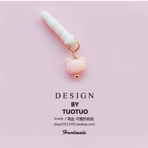 Cute phone anti-dust plug Apple homemade pendant Huawei oppo phone chain kitty pendant shell ultra cute