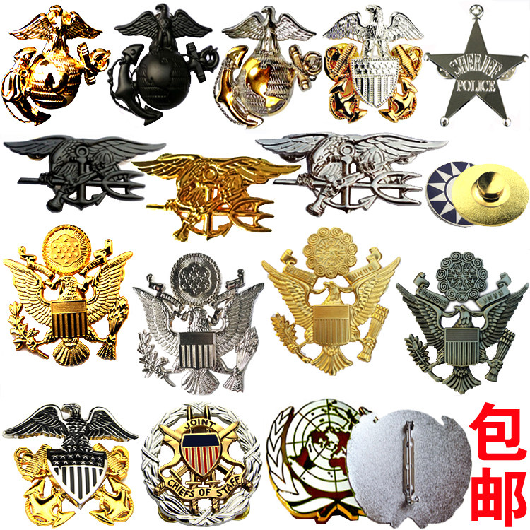 Military Fans American Admiral Officer Metal Badge Metal Mark Shoulder Badge With Badge of the Badge Badge Collar Badge