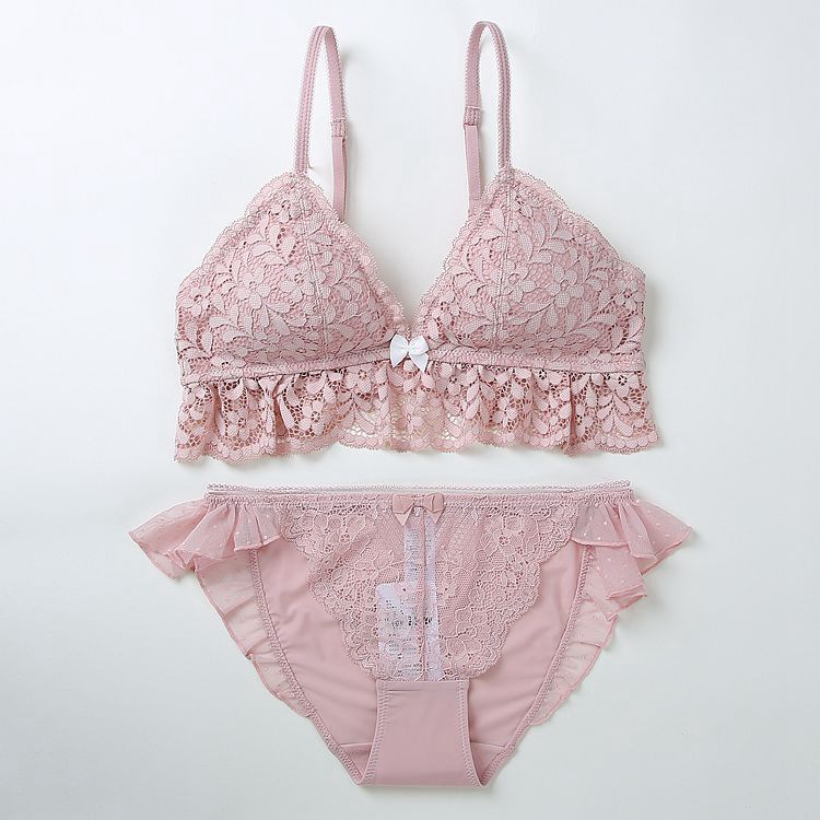 6IXTY8IGHT quầy thời trang đích thực ren tam giác cốc không có vòng thép siêu mỏng cup bra set BR05281 set đồ lót đẹp