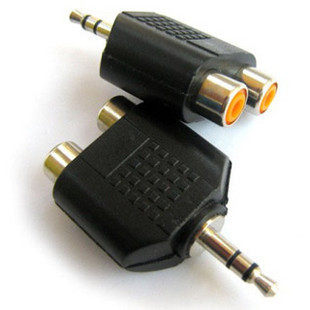 Conversion head 3 5 headphone port to dual rca head 3 5mm revolution to double lotus female head AV female adapter