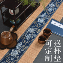 Chinese style bamboo tea mat linen Zen fabric tablecloth Light luxury Chinese tea mat Japanese tea ceremony Bamboo mat Tea tablecloth