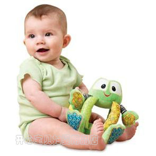 Foreign trade single with loud paper rocking bells rattle small frogs Puzzle Toy Buggy Toy Buggy With Pendant Bed Pendant