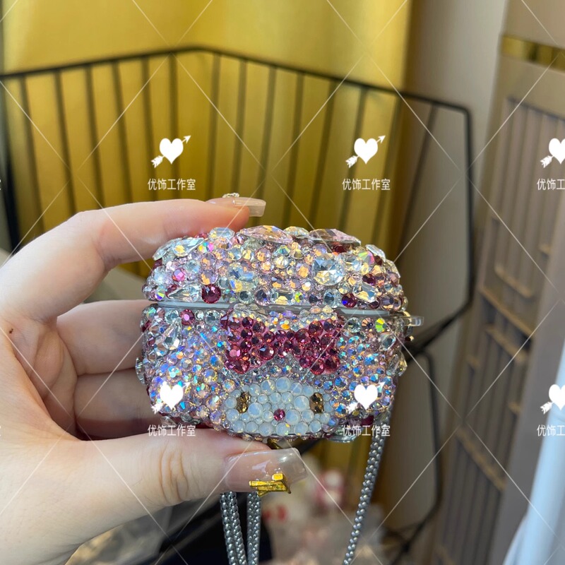3D Rhinestone My Melody Case for Apple AirPods 3 Earphone Protective Cover Aurpods Pro3 2Nd and 3Rd Generation Wireless Bluetooth Cartoon Rhinestone Airpods4 4Th Generation Rhinestone Pro2 Bowknot 3D Rhinestone My Melody Case for Apple AirPods 3 Earphone Protective Cover Aurpods Pro3 2Nd and 3Rd Generation Wireless Bluetooth Cartoon Rhinestone Airpods4 4Th Generation Rhinestone Pro2 Bowknot