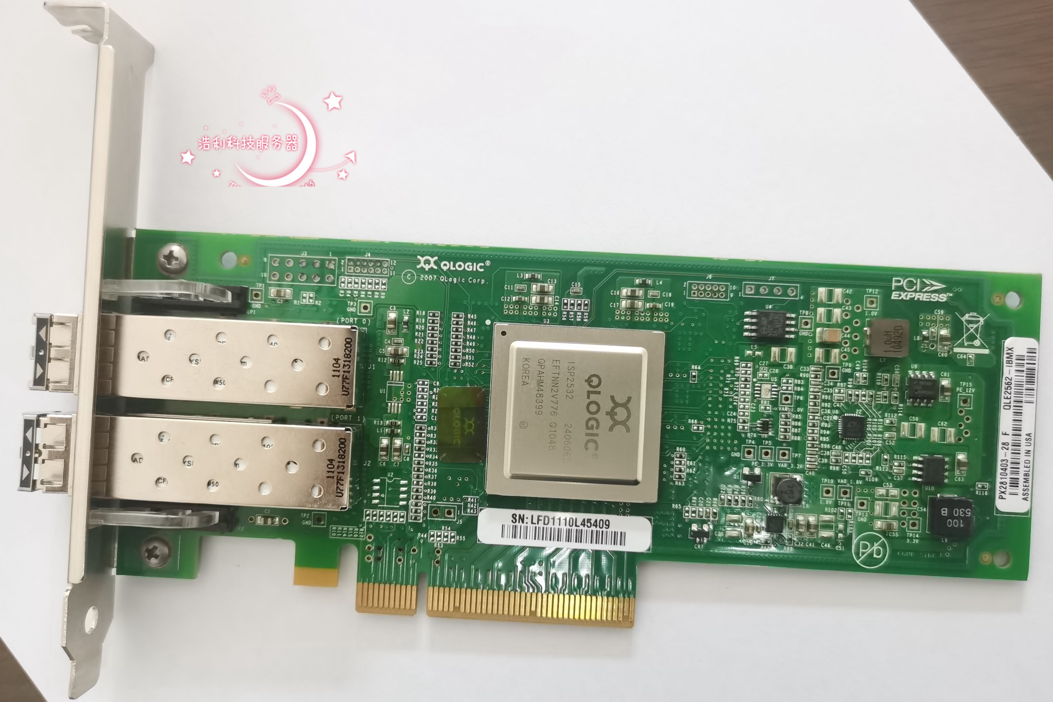 Original Qlogic IBM 42D0512 42D0516 QLE2562 8Gb QLE2562 Double-port HBA Fibre Channel Card