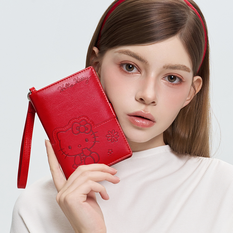 [Authentic Hello Kitty] Birthday Gift Travel Passport Holder Wallet All-In-One Overseas Change Card Holder for Women