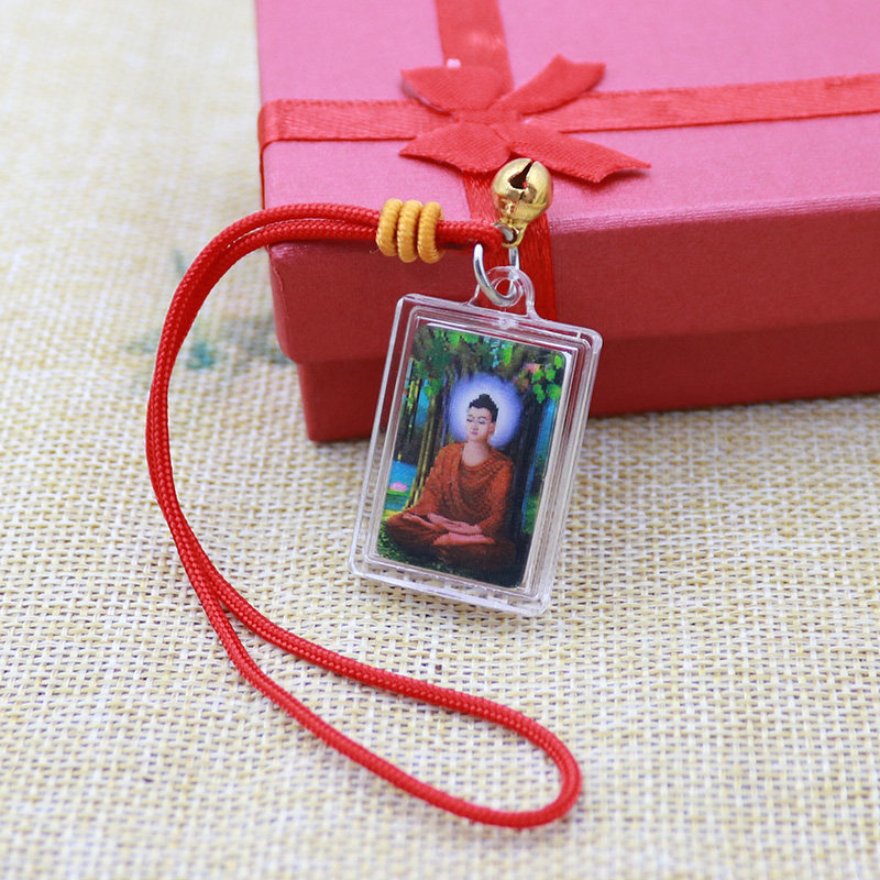 Shakyamuni Buddha Buddha Shurangama Mantra Mobile phone charm Bag pendant Knot blessing Peace Religion Buddhist jewelry